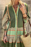 Patterned Bohemian Casual Dress
