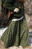 Plaid High-Waist Maxi Skirt
