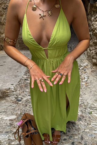 Halter Neck Cut-Out Casual Dress