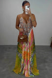Floral Halter Maxi Dress