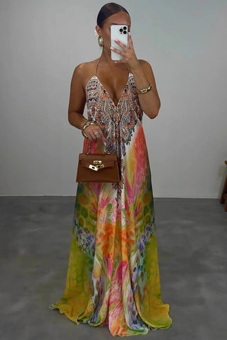 Floral Halter Maxi Dress