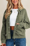 Patched Pocket Button Front Denim Jacket