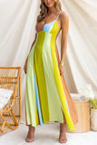 Striped Spaghetti Straps Maxi Dress