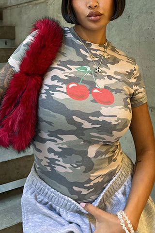 Camouflage Cherry T-Shirt