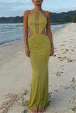 Elegant Evening Halter Dress