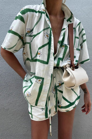 Patterned Short Sleeve Set