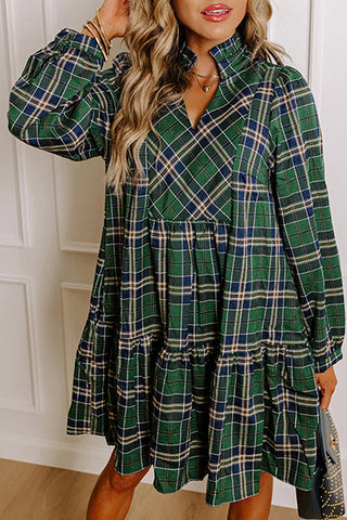 Plaid A-Line Casual Dress