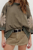 Floral Sleeve Casual T-Shirt