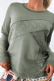 Lace Patchwork Long Sleeve Top