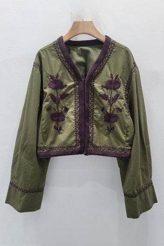 Floral Open-Front Jacket