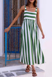 Striped Sleeveless Maxi Dress