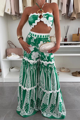 Tropical Two-Piece Pants Set
