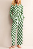 Striped Button-Up Pants Set