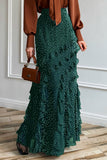 Ruffled Polka Dot Maxi Skirt