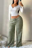 Striped Wide-Leg Casual Pants
