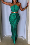 Halter Cutout Maxi Dress