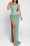 Elegant High-Slit Evening Gown