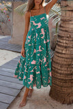 Tropical Print Tiered Dress