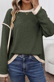 Contrast Trim Loose Knit Top