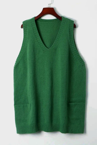 V-Neck Sweater Vest with Pockets