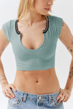 Stylish Scoop Neck Crop Top