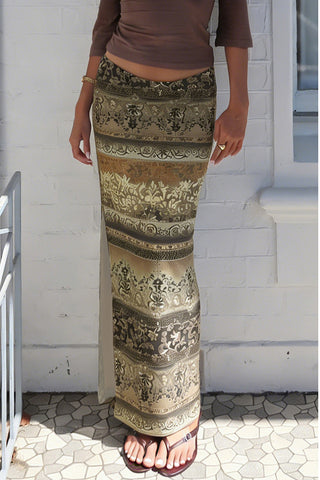 Elegant Patterned Maxi Skirt