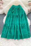 Tiered Lace Midi Skirt