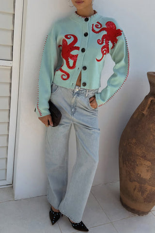 Octopus Embellished Cardigan