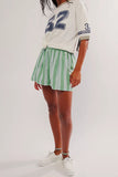 Striped Elastic Waist Casual Shorts