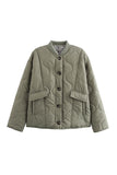 Quilted Button-Front Casual Jacket