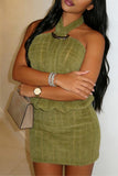 Draped Halter Casual Dress