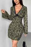 Floral V-Neck Mini Dress