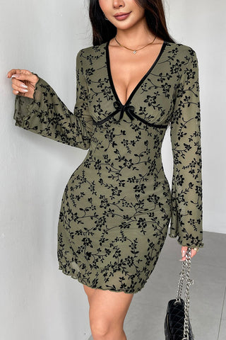 Floral V-Neck Mini Dress