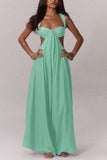 Cutout Jumpsuit with Flowing Skirt