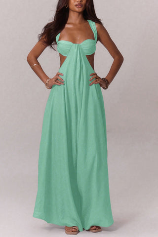 Cutout Jumpsuit with Flowing Skirt