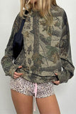 Camouflage Print Long Sleeve Top