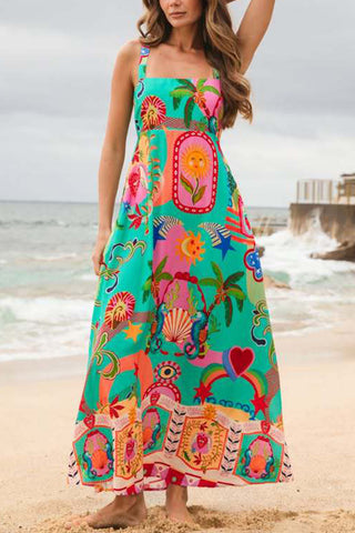 Vibrant Print Maxi Dress