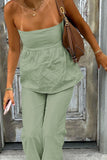Strapless Flare Pants Set