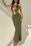Cutout Halter Maxi Dress