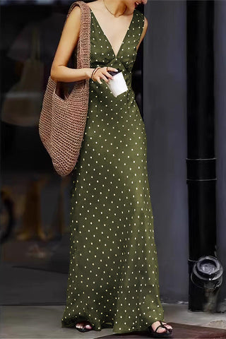 Polka Dot Casual Maxi Dress