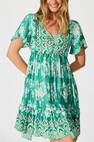 Floral V-Neck Casual Dress
