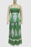 Boho Print Smocked Tank and Pants Set