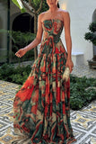 Strapless Flowing Casual Dress