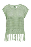Fringe Hem Knit Blouse