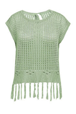 Fringe Hem Knit Blouse