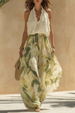 Halter Neck Floral Pants Set