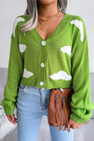 Cloud Pattern Button Cardigan
