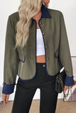 Contrast Decorative Flap Pocket Jacket