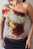 Off-Shoulder Floral Printed Tank Top