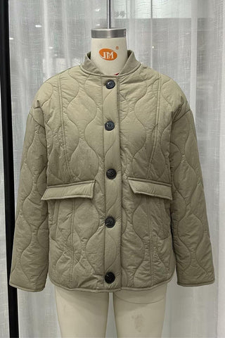 Quilted Button-Up Jacket